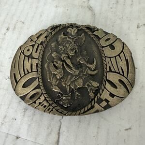 Vintage Award Design Brass Medals Belt Buckle, If You Aint Cowboy You Aint S**t,